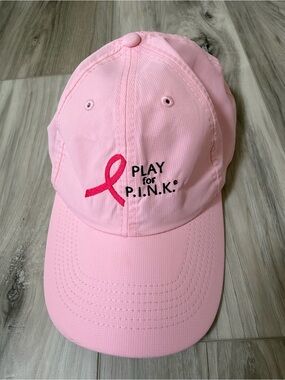 Play for P.I.N.K. Pink Ribbon Adjustable Golf Hat Cap Pink